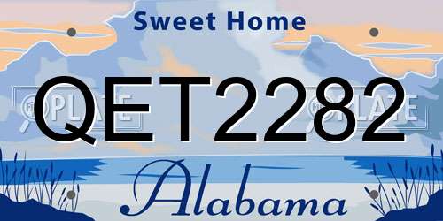 QET2282 Alabama License Plate