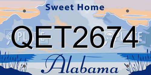 QET2674 Alabama License Plate