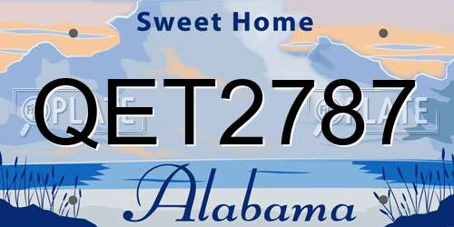 QET2787 Alabama License Plate