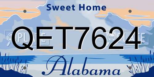QET7624 Alabama License Plate