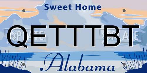 QETTTBT Alabama License Plate