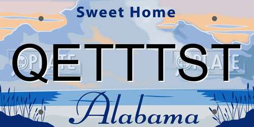 QETTTST Alabama License Plate