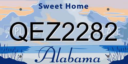 QEZ2282 Alabama License Plate