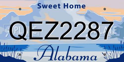 QEZ2287 Alabama License Plate