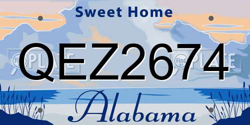 QEZ2674 Alabama License Plate