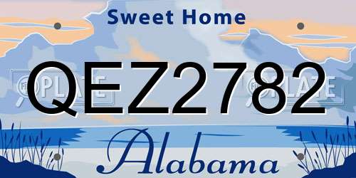 QEZ2782 Alabama License Plate