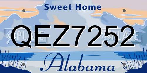QEZ7252 Alabama License Plate