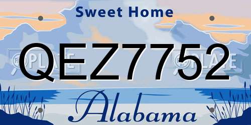 QEZ7752 Alabama License Plate