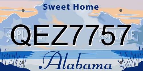 QEZ7757 Alabama License Plate