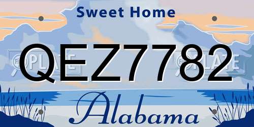 QEZ7782 Alabama License Plate