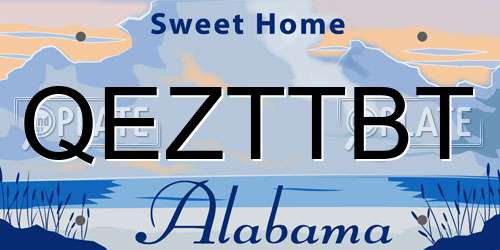 QEZTTBT Alabama License Plate