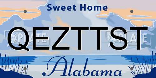QEZTTST Alabama License Plate