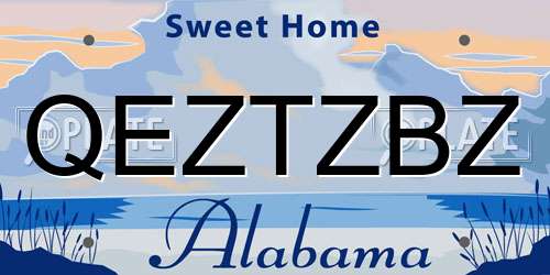 QEZTZBZ Alabama License Plate