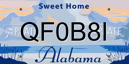 QF0B8I Alabama License Plate