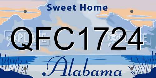 QFC1724 Alabama License Plate
