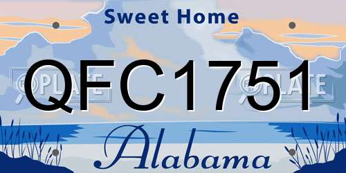 QFC1751 Alabama License Plate