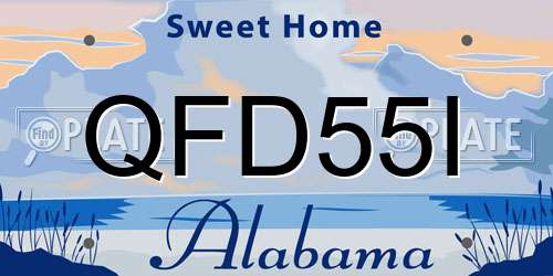 QFD55I Alabama License Plate