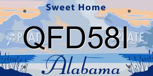 QFD58I Alabama License Plate