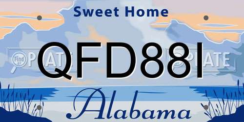 QFD88I Alabama License Plate
