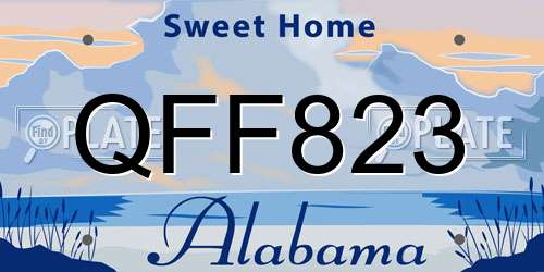 QFF823 Alabama License Plate