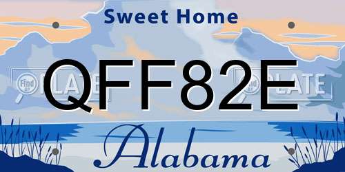 QFF82E Alabama License Plate