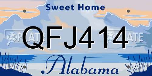 QFJ414 Alabama License Plate