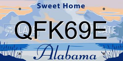 QFK69E Alabama License Plate