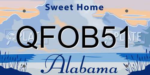 QFOB51 Alabama License Plate