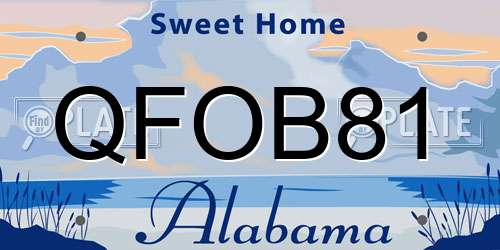 QFOB81 Alabama License Plate
