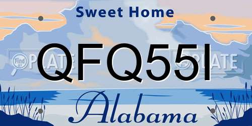 QFQ55I Alabama License Plate
