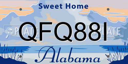 QFQ88I Alabama License Plate