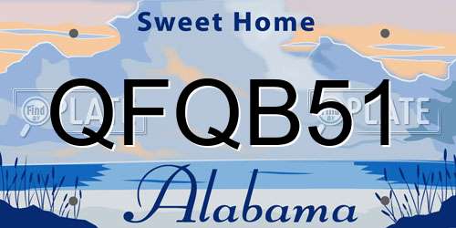 QFQB51 Alabama License Plate
