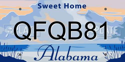 QFQB81 Alabama License Plate