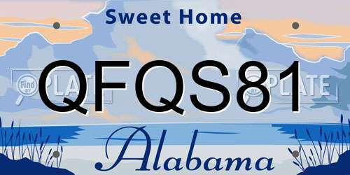 QFQS81 Alabama License Plate