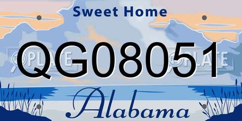 QG08051 Alabama License Plate