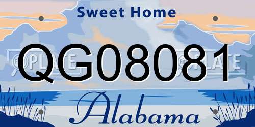 QG08081 Alabama License Plate