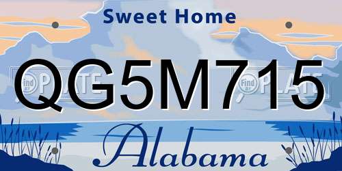 QG5M715 Alabama License Plate