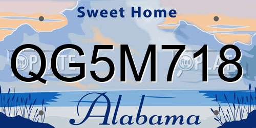 QG5M718 Alabama License Plate