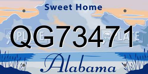 QG73471 Alabama License Plate