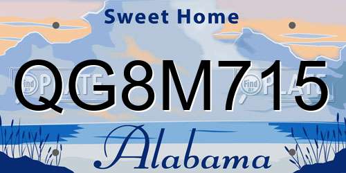 QG8M715 Alabama License Plate