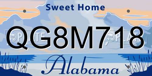 QG8M718 Alabama License Plate