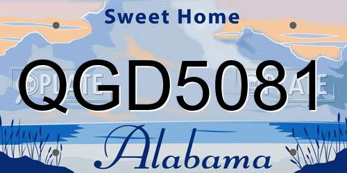 QGD5081 Alabama License Plate