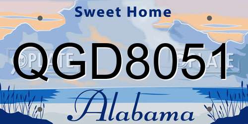 QGD8051 Alabama License Plate