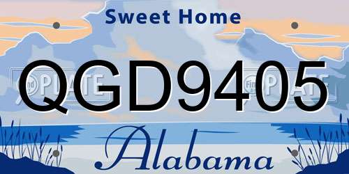 QGD9405 Alabama License Plate