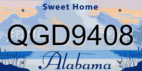 QGD9408 Alabama License Plate