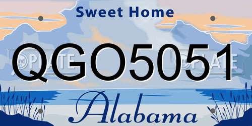 QGO5051 Alabama License Plate