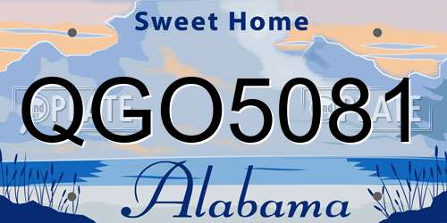 QGO5081 Alabama License Plate