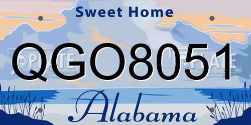 QGO8051 Alabama License Plate