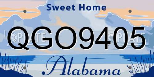 QGO9405 Alabama License Plate