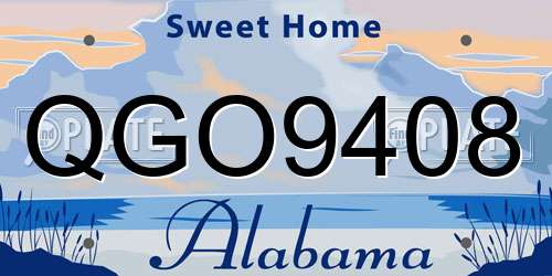 QGO9408 Alabama License Plate